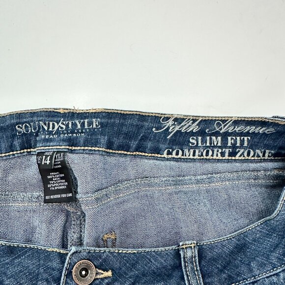 Sound Style Fifth Avenue Distressed Slim Fit Comfort Zone Women's size 14 Jeans - Picture 3 of 5